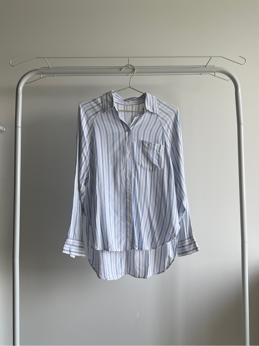 Aritiza Blue Striped Button Down Shirt